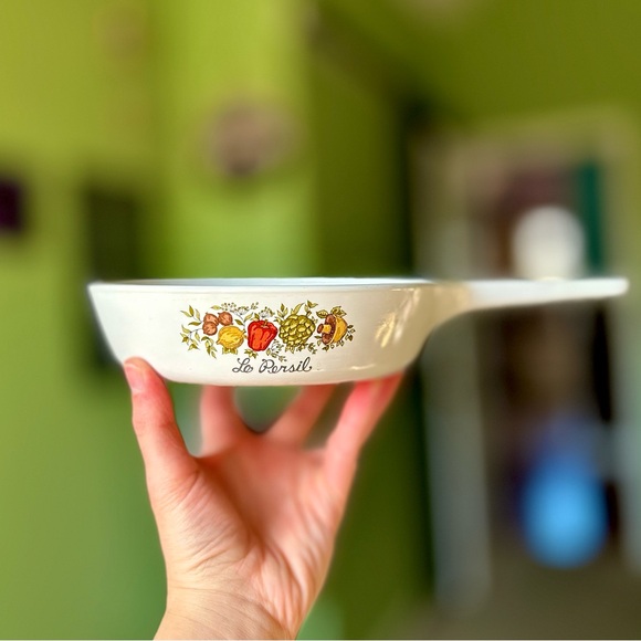 Other - VTG Vegetable Ceramic Skillet Cottagecore Farmhouse "Le Persil" French Kitchen